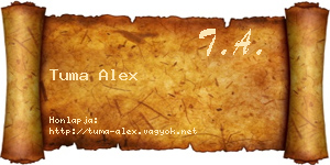 Tuma Alex névjegykártya